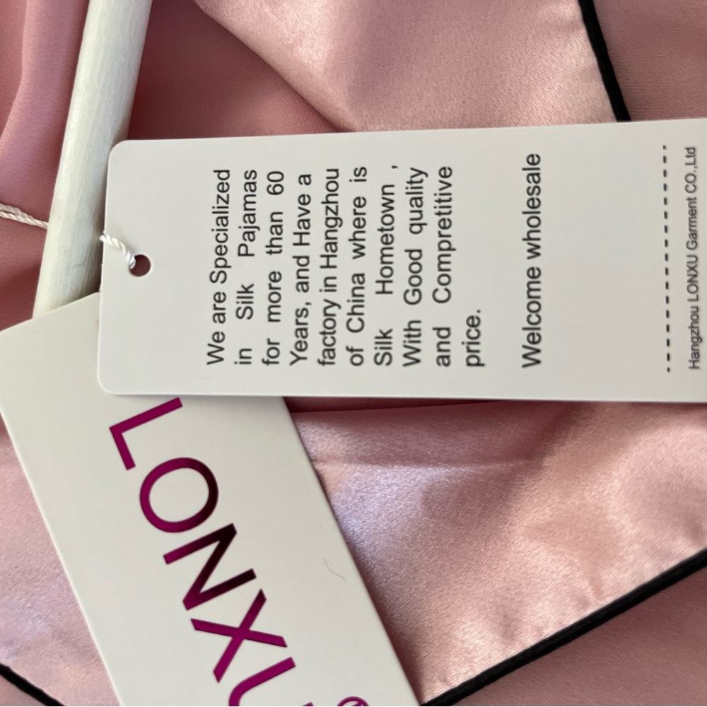 LONXU Medium pink silk pajama set **LUXURIOUS WASHABLE SILK NWT** - Picture 11 of 13